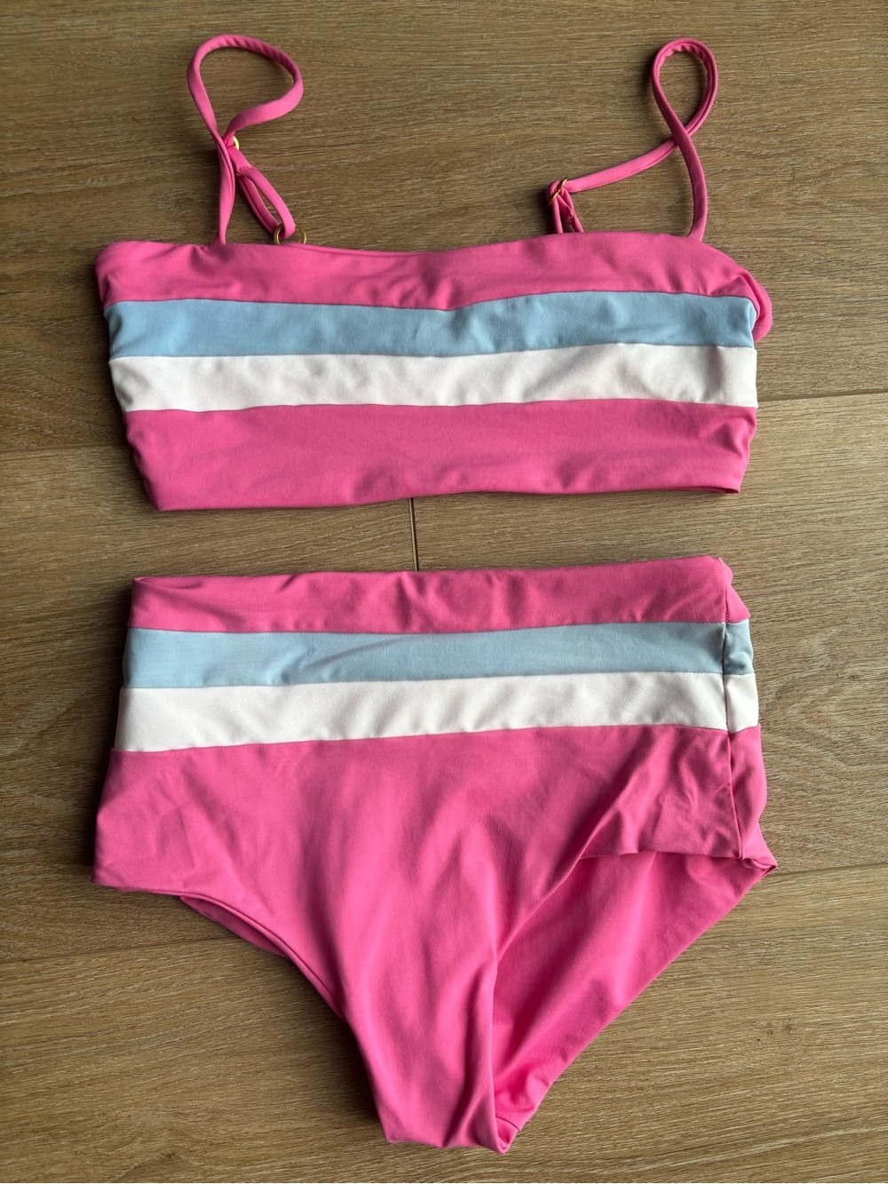 L*Space Rebel Stripe Color Block Bikini SET! Like New!